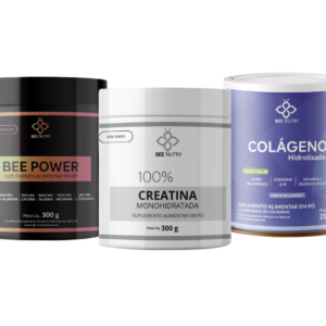 Kit Creatina Pura 300g + Bee Power Pink Limonade 300g + Colágeno Blueberry 250g