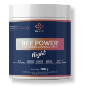 Pré-Treino Sem Cafeína Bee Power Night Bee Nutry Sabor Pink Lemonade - 300 g